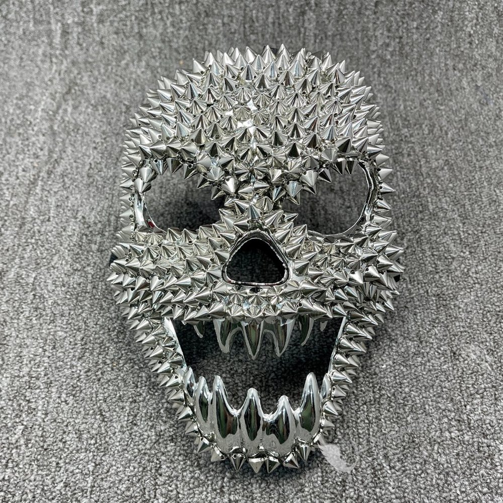Silver Steampunk Spike Skull Halloween Devil Masquerade Mask